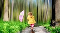 pic for Child With Funny Pink Umbrella 